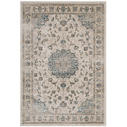 Atara Distressed Vintage Medallion 5x8 Area Rug by Modway