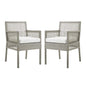 Aura Outdoor Patio Wicker Rattan Dining Armchair Set of 2 by Modway