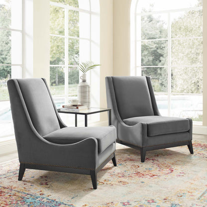 Confident Upholstered Performance Velvet Lounge Chair Set of 2 by Modway