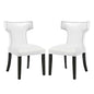 Curve Vinyl Dining Chair Set of 2 by Modway