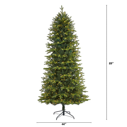 7.5' Belgium Fir 'Natural Look' Artificial Christmas Tree w/ 550 Clear LED Light