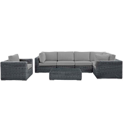 Summon 7 Piece Outdoor Patio Sunbrella¨ Sectional Set by Modway