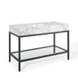 Kingsley 50" Black Stainless Steel Bathroom Vanity by Modway