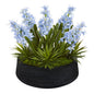 14" Hyacinth and Succulent Artificial Plant in Decorative Bowl