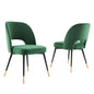 Rouse Performance Velvet Dining Side Chairs Set of 2 by Modway
