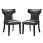 Curve Vinyl Dining Chair Set of 2 by Modway