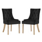 Pose Performance Velvet Dining Chair Set of 2 in Black