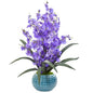 Dancing Lady Orchid Artificial Arrangement in Blue Vase