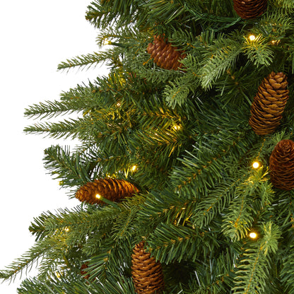 8' Wellington Spruce 'Natural Look' Artificial Christmas Tree w/ 550 Clear LED