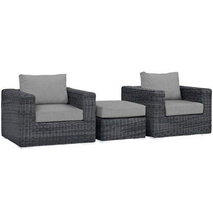 Summon 3 Piece Outdoor Patio Sunbrella¨ Sectional Set by Modway