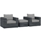 Summon 3 Piece Outdoor Patio Sunbrella¨ Sectional Set by Modway
