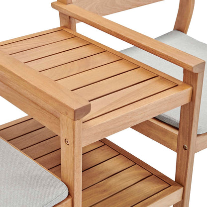 Viewscape Outdoor Patio Ash Wood Jack and Jill Chair Set by Modway