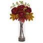 36"  Peony and Berries Artificial Arrangement in Large Cylinder Vase