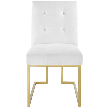 Privy Gold Stainless Steel Upholstered Fabric Dining Accent Chair by Modway