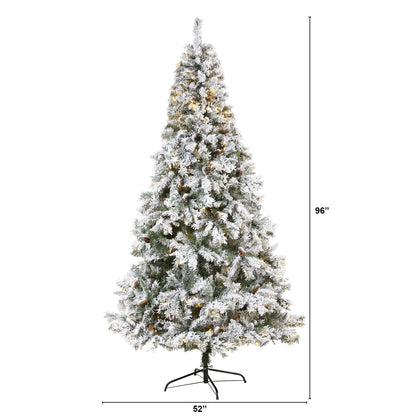8' Flocked White River Mountain Pine Artificial Christmas Tree