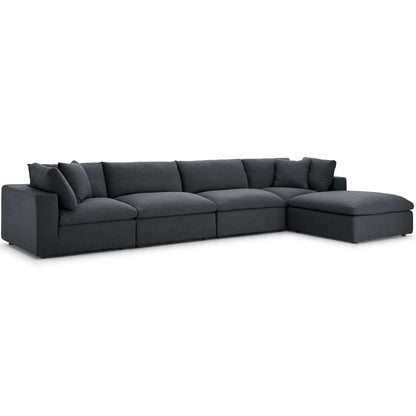 Commix 5 Piece Down Filled Overstuffed Sectional Sofa Set by Modway