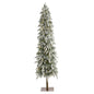 7.5' Flocked Washington Alpine Christmas Artificial Tree w 350 White Warm LED
