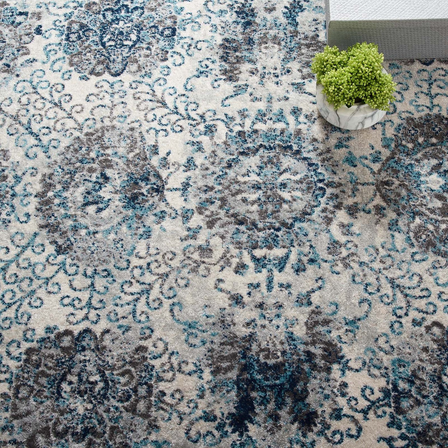 Entourage Kensie Distressed Floral Moroccan Trellis 8x10 Area Rug by Modway