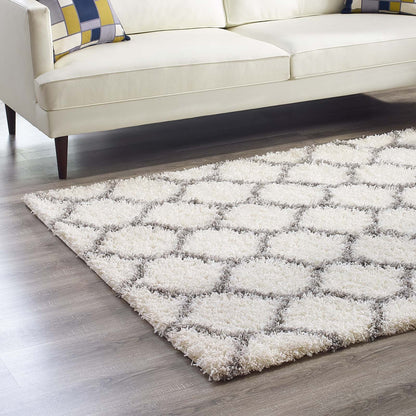 Solvea Moroccan Trellis 5x8 Shag Area Rug by Modway