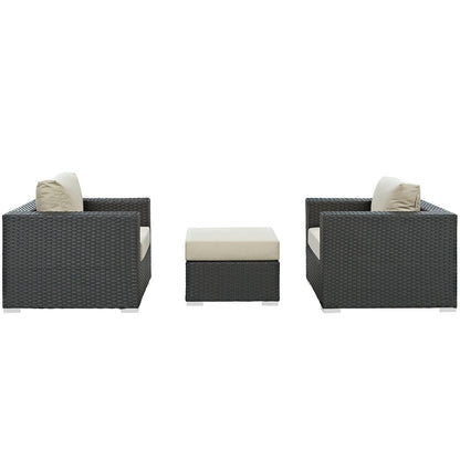 Sojourn 3 Piece Outdoor Patio Sunbrella¨ Sectional Set by Modway