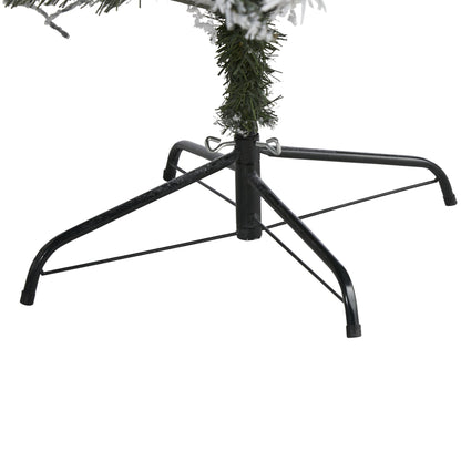 7' Flocked White River Mountain Pine Artificial Christmas Tree w/ Pinecones