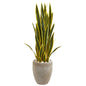 3.5' Sansevieria Artificial Plant in Sand Colored Planter