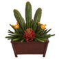 18" Mixed Cactus Succulent Artificial Plant in Planter