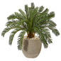 29"  Cycas Artificial Plant in Sand Stone Planter