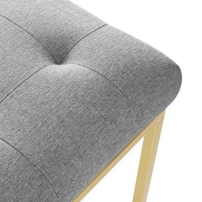 Privy Gold Stainless Steel Upholstered Fabric Dining Accent Chair by Modway
