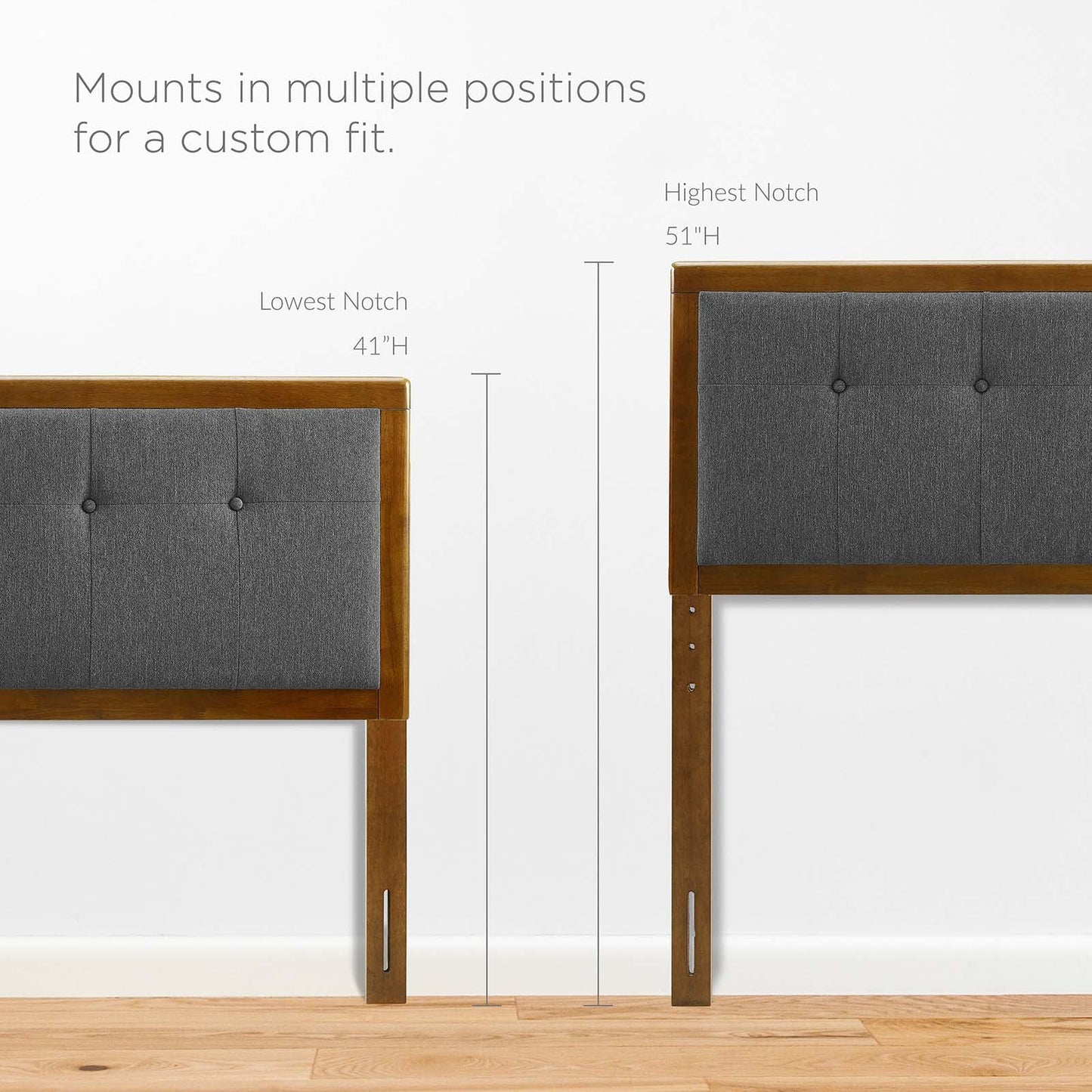 Draper Tufted Fabric and Wood King Headboard by Modway