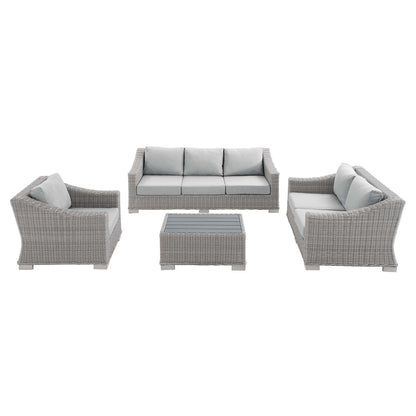 Conway 4-Piece Sunbrella¨ Outdoor Patio Wicker Rattan Furniture Set by Modway