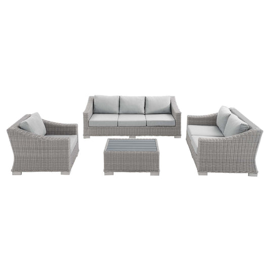 Conway 4-Piece Sunbrella¨ Outdoor Patio Wicker Rattan Furniture Set by Modway