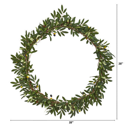 28" Olive Artificial Wreath