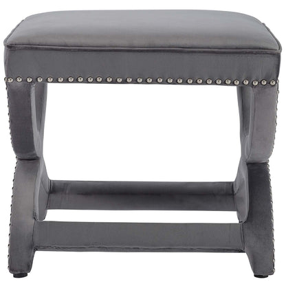 Expound Upholstered Nailhead Trim Performance Velvet Ottoman by Modway