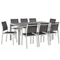 Shore 9 Piece Outdoor Patio Aluminum Dining Set by Modway