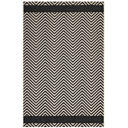 Optica Chevron With End Borders Indoor and Outdoor 5x8 Area Rug by Modway