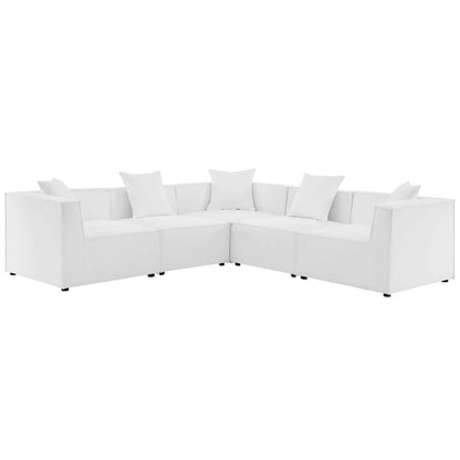 Saybrook 5-Piece Outdoor Patio Upholstered Sectional Sofa by Modway