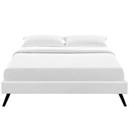 Loryn Vinyl Full Bed Frame with Round Splayed Legs by Modway