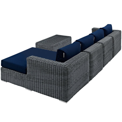 Summon 5 Piece Outdoor Patio Sunbrella¨ Sectional Set by Modway