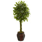 4.5' Braided Ficus Artificial Tree in Decorative Planter