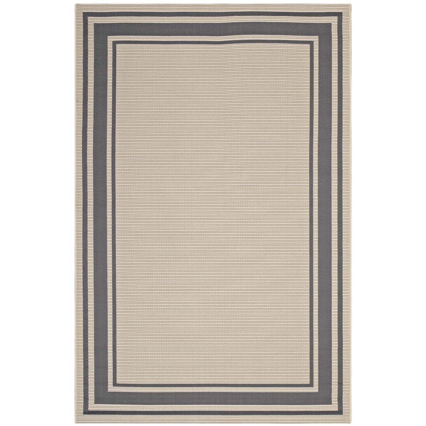 Rim Solid Border Indoor and Outdoor 5x8 Area Rug by Modway