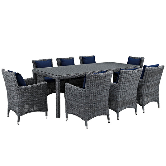 Summon 9 Piece Outdoor Patio Sunbrella¨ Dining Set by Modway