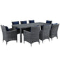 Summon 9 Piece Outdoor Patio Sunbrella¨ Dining Set by Modway