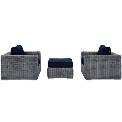 Summon 3 Piece Outdoor Patio Sunbrella¨ Sectional Set by Modway