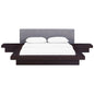 Freja 3 Piece Fabric Queen Bedroom Set in Cappuccino Gray