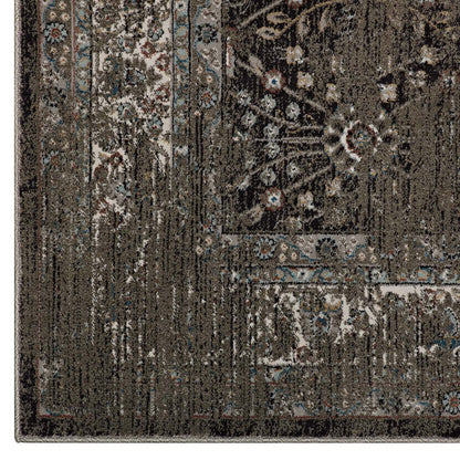 Berit Distressed Vintage Floral Lattice 5x8 Area Rug by Modway