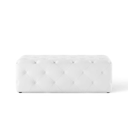 Amour 48" Tufted Button Entryway Faux Leather Bench by Modway