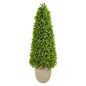 50" Eucalyptus Topiary Artificial Tree in Sandstone Planter