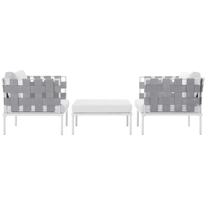 Harmony 3 Piece Outdoor Patio Aluminum Sectional Sofa Set by Modway