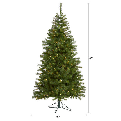 6' Springfield Artificial Christmas Tree with 300 Warm Clear Lights / 596 Tips